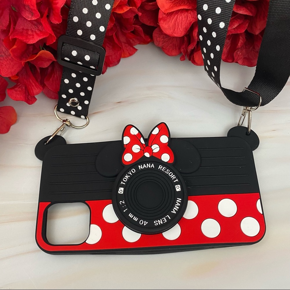 3D Minnie Mouse iPhone Case with Crossbody Strap - Picture 7 of 16